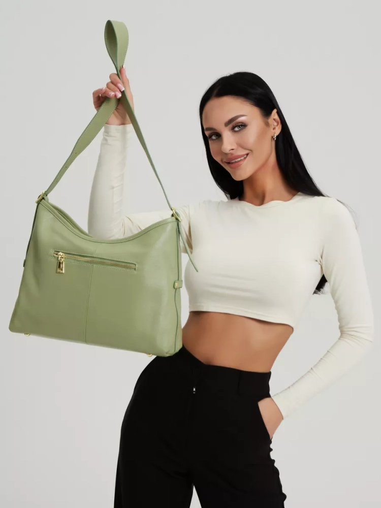 Сумка женская шоппер Paul Rayner green 8214