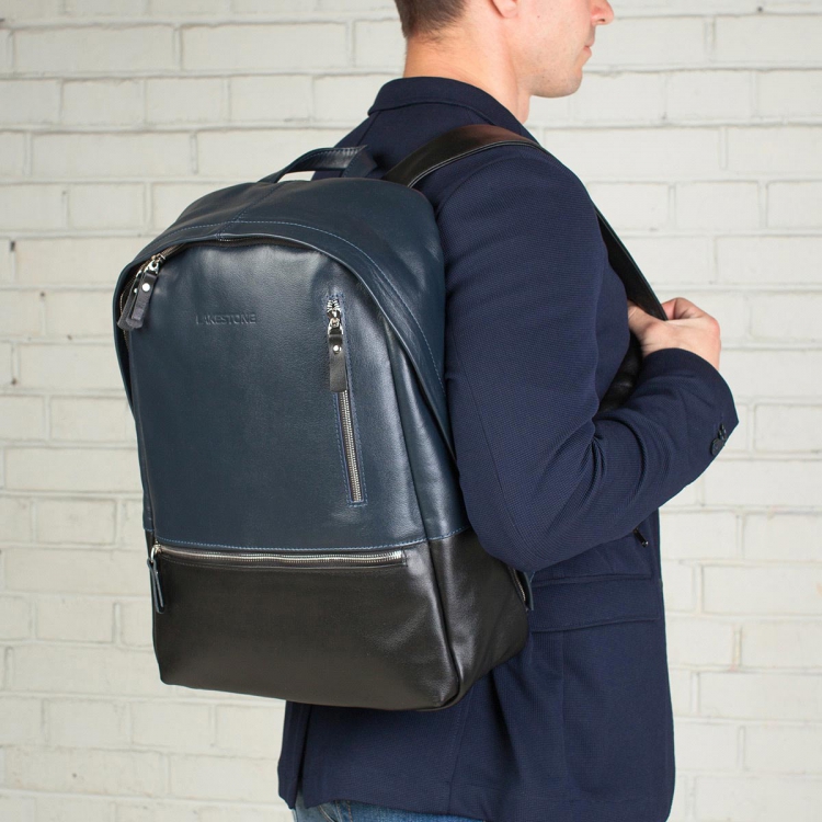 Кожаный рюкзак Adams Dark Blue/Black