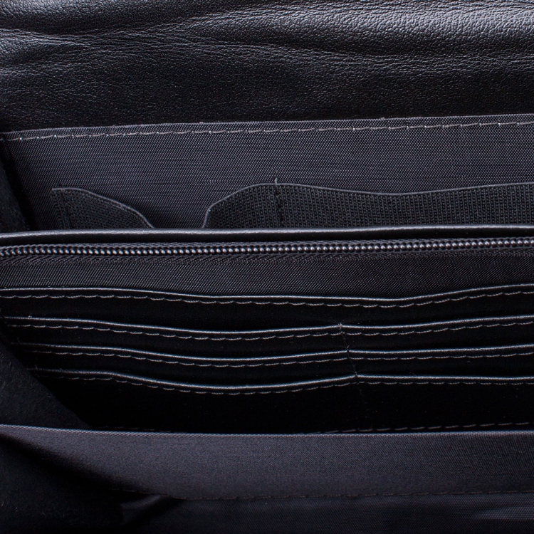 Мужская барсетка кожаная с короткой ручкой Evans Black