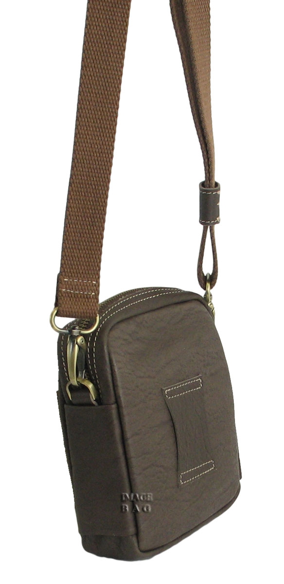 Коричневая сумка на пояс мужская IP Collection 80110-6-81.1