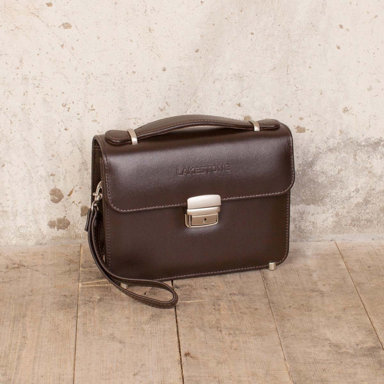 Барсетка коричневая из натуральной кожи Foxcote brown