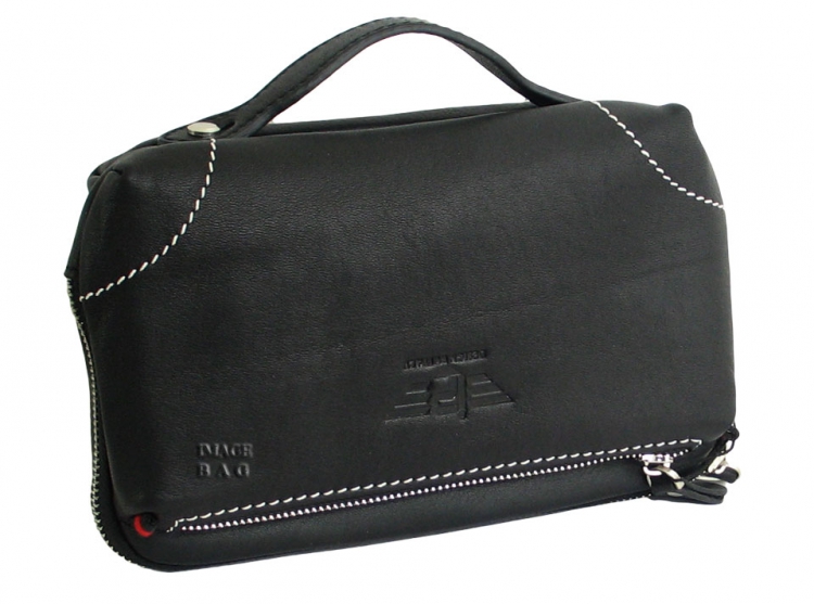 Кожаная мужская барсетка с короткой ручкой  IP Collection 80118-741.1