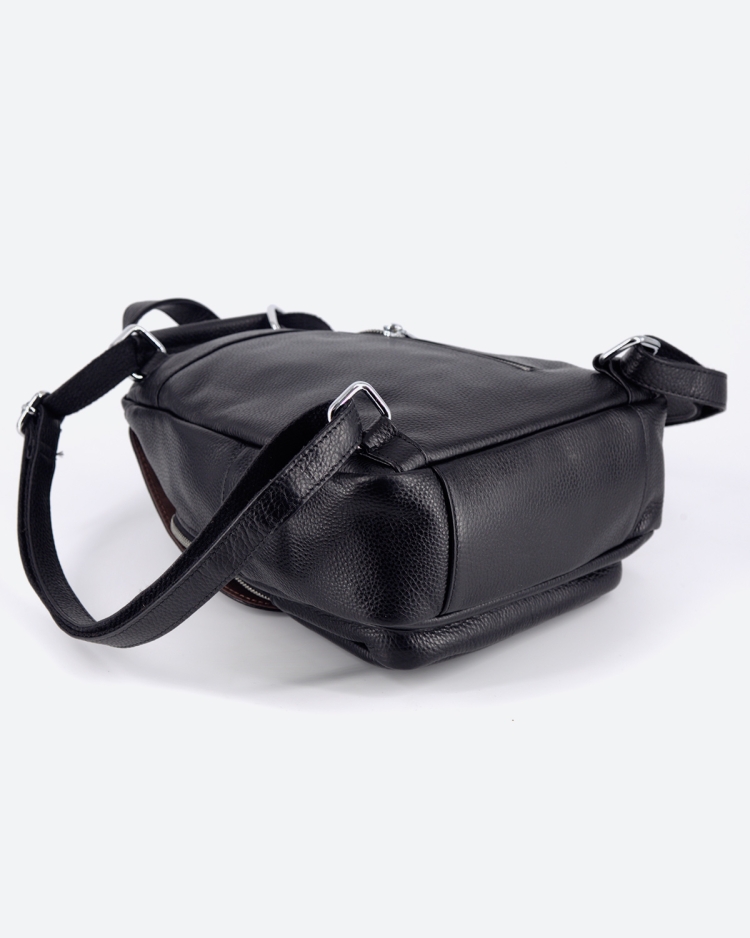 Рюкзак женский кожаный маленький Paul Rayner черный 1031-1