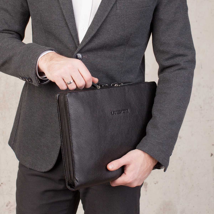 Черная кожаная папка для документов Glenwood Black