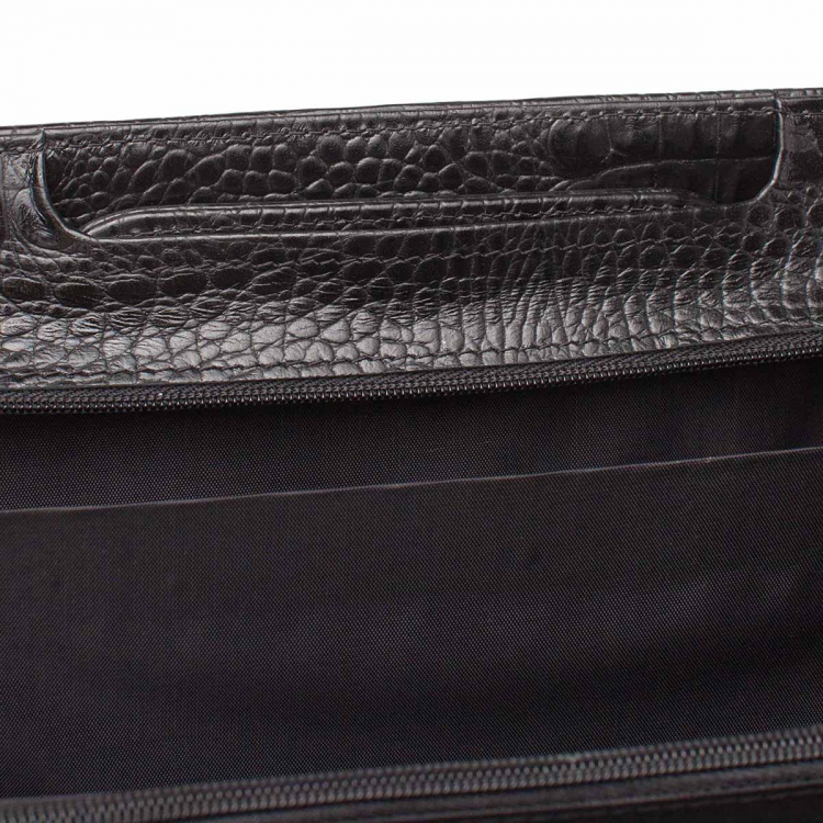 Папка для документов кожаная Elton Black Caiman