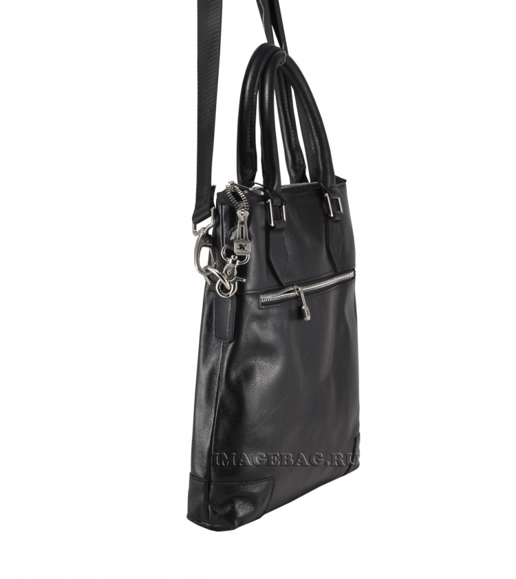 Сумка для документов а4 из черной натуральной кожи WSTPolo 2915-3 2915-3.2