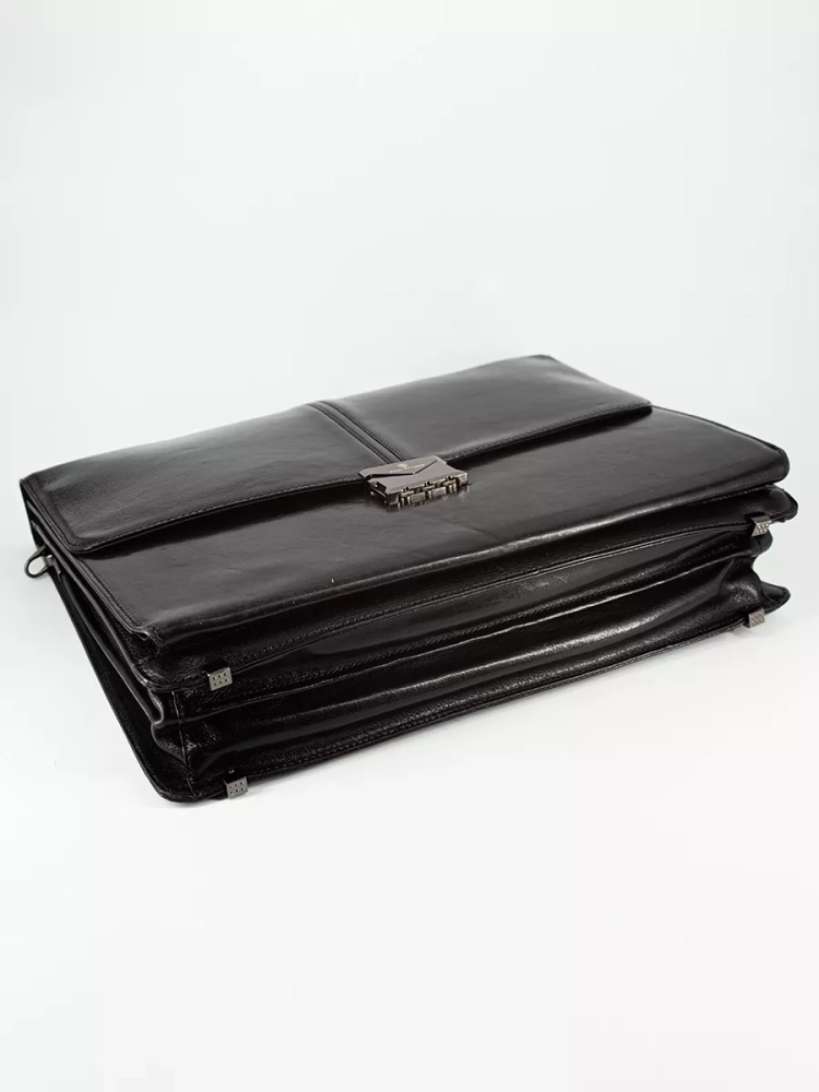 Деловой мужской кожаный портфель для документов и ноутбука с кодовым замком Paul Rayner 1-9504-1