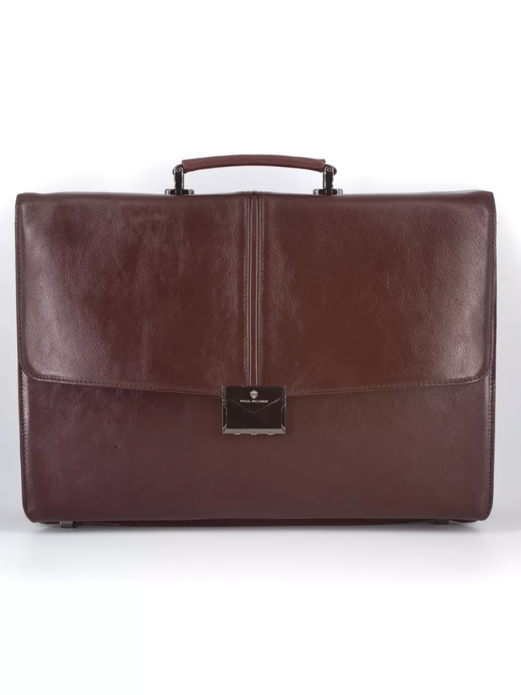 Деловой мужской кожаный портфель для документов и ноутбука с кодовым замком Paul Rayner 1-9504-1