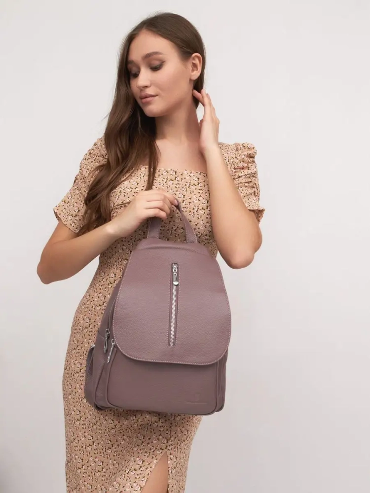 Рюкзак женский кожаный Paul Rayner розовый 1031  