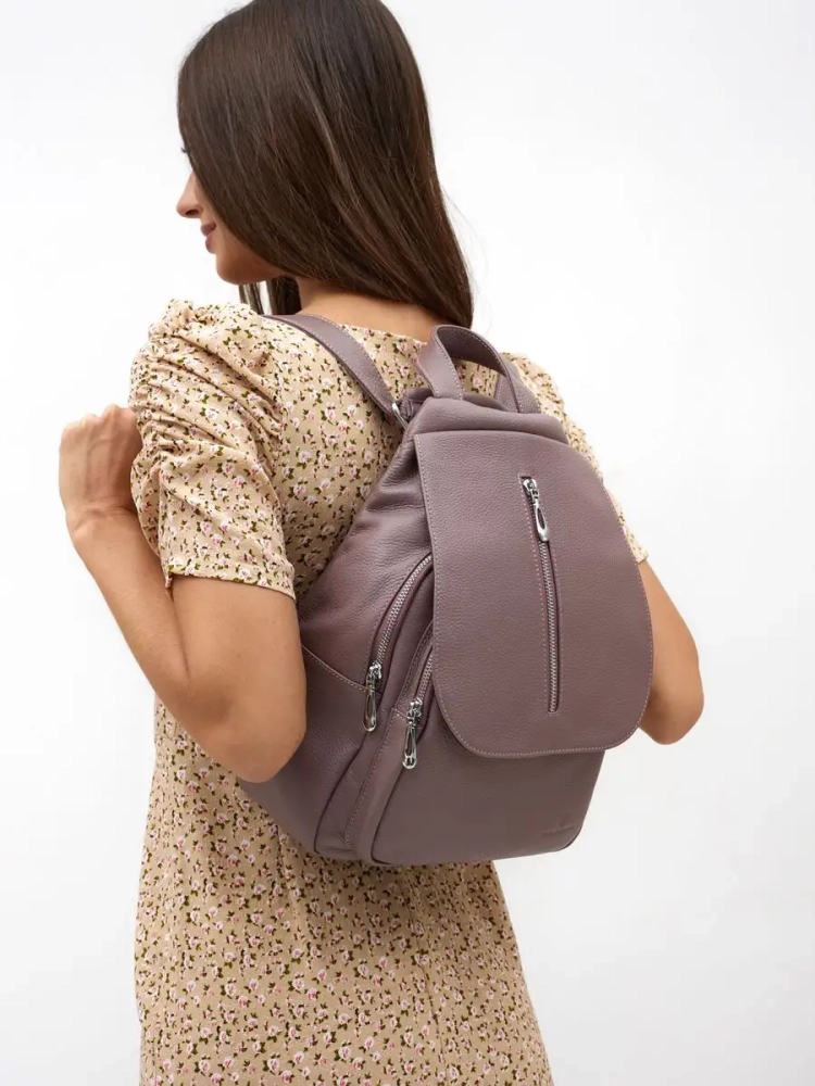 Рюкзак женский кожаный Paul Rayner розовый 1031  