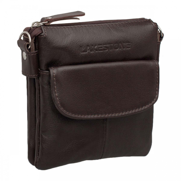 Маленькая мужская сумка коричневая Osborne Brown