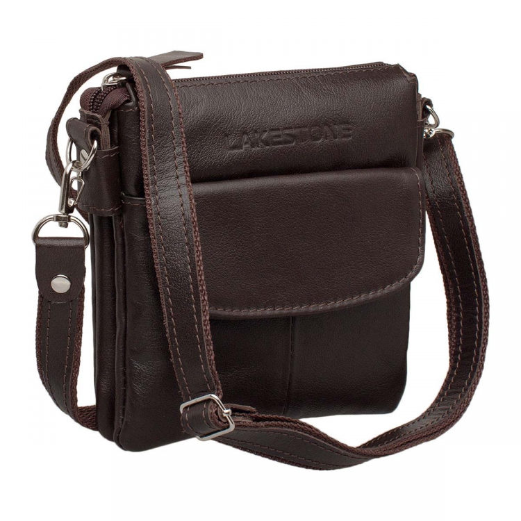 Маленькая мужская сумка коричневая Osborne Brown