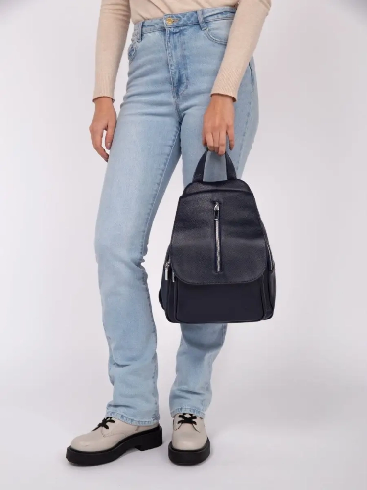 Рюкзак женский кожаный Paul Rayner синий 1031