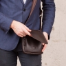 Коричневая маленькая мужская сумка через плечо Parker Brown
