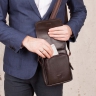 Коричневая маленькая мужская сумка через плечо Parker Brown