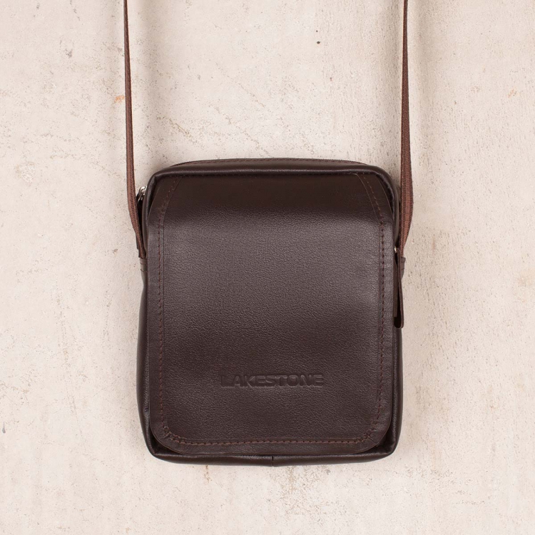 Коричневая маленькая мужская сумка через плечо Parker Brown