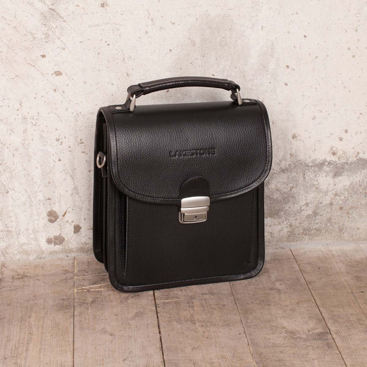 Небольшой мужской кожаный портфель Bishop Black