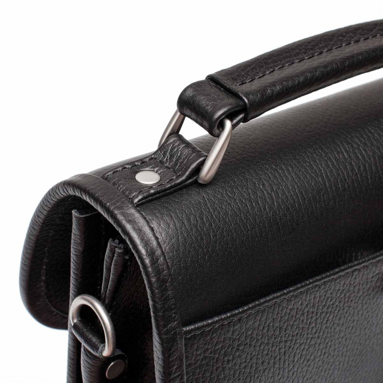 Небольшой мужской кожаный портфель Bishop Black