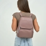 Женский кожаный городской рюкзак PR розовый 1029