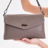 Клатч женский кожаный серый 8819