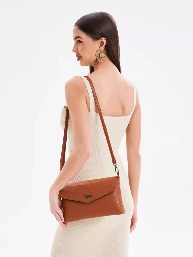 Клатч женский кожаный коричневый 8819