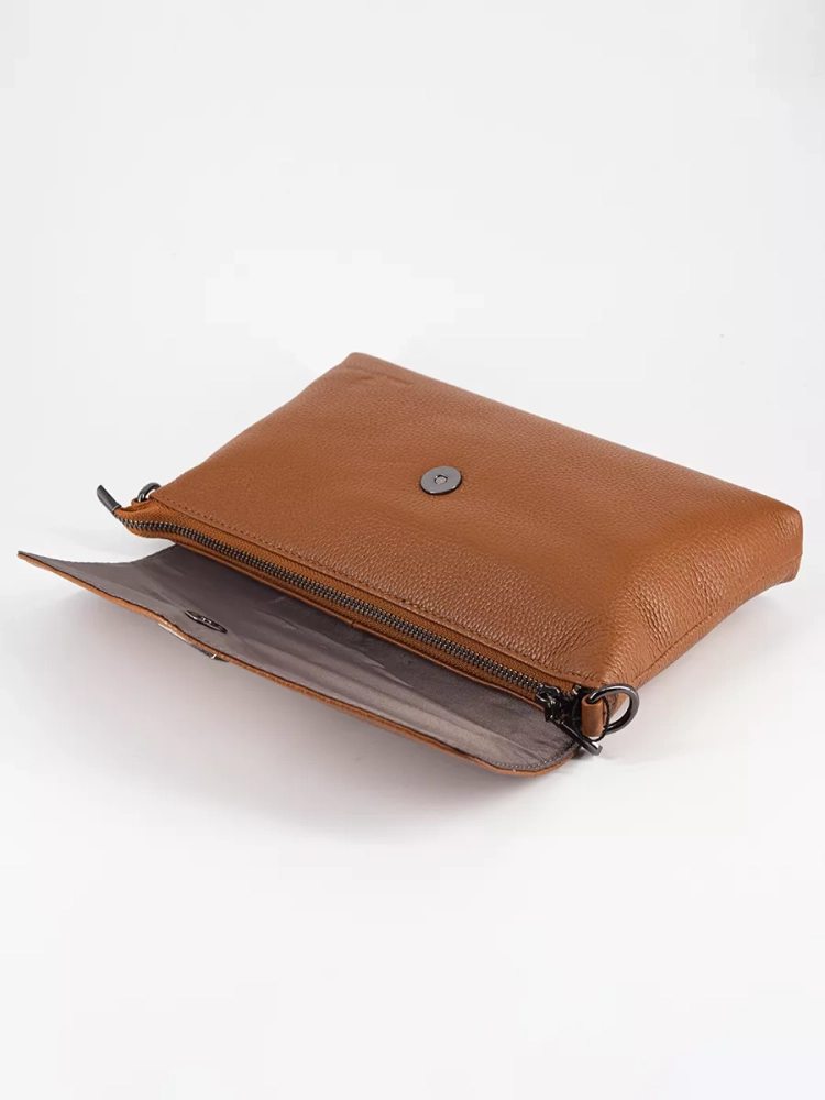 Клатч женский кожаный коричневый 8819